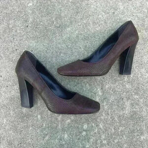 Prada Leather Brown Heeled Shoes.  Sz 35 1/2